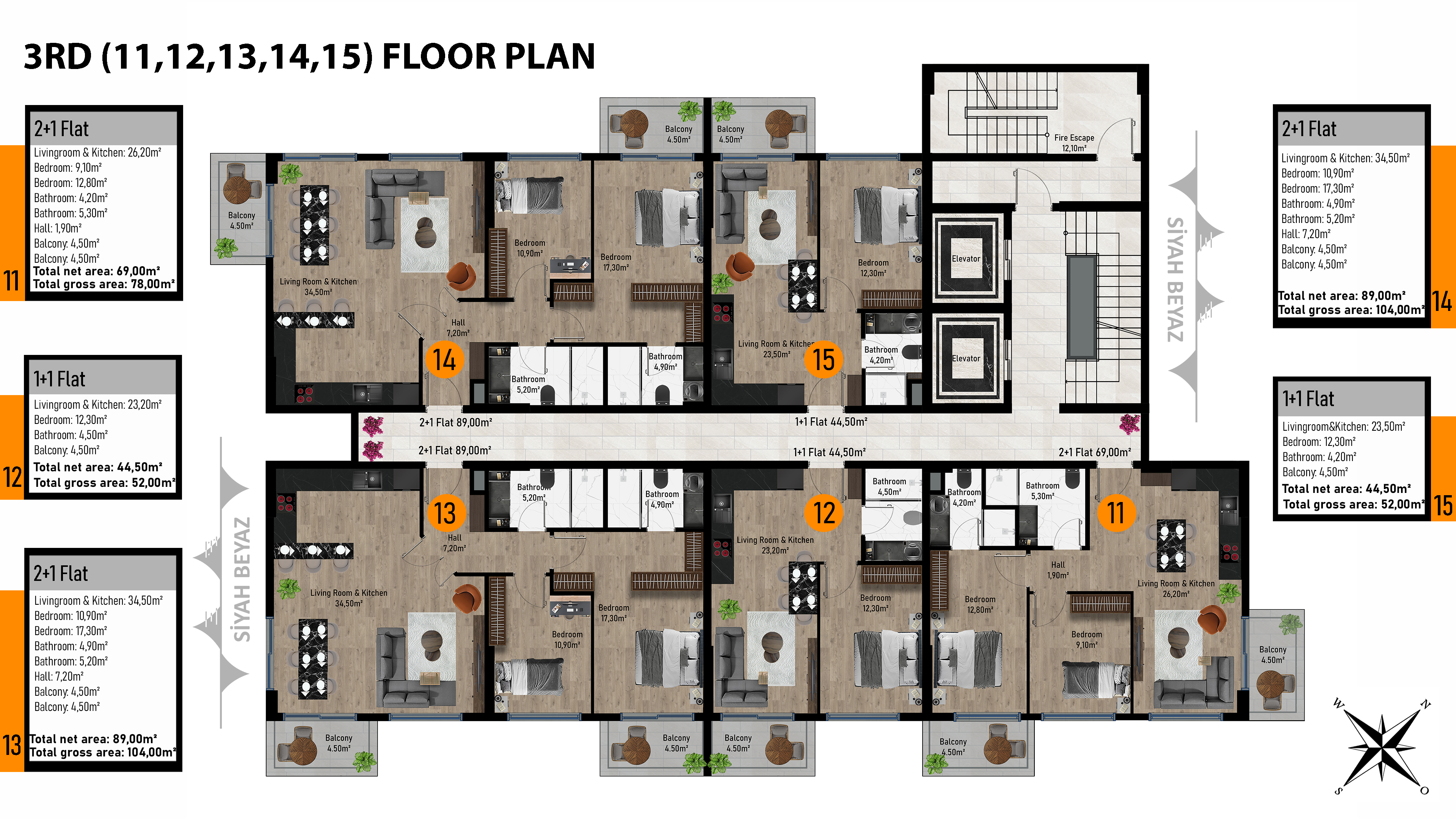 3.kat planı